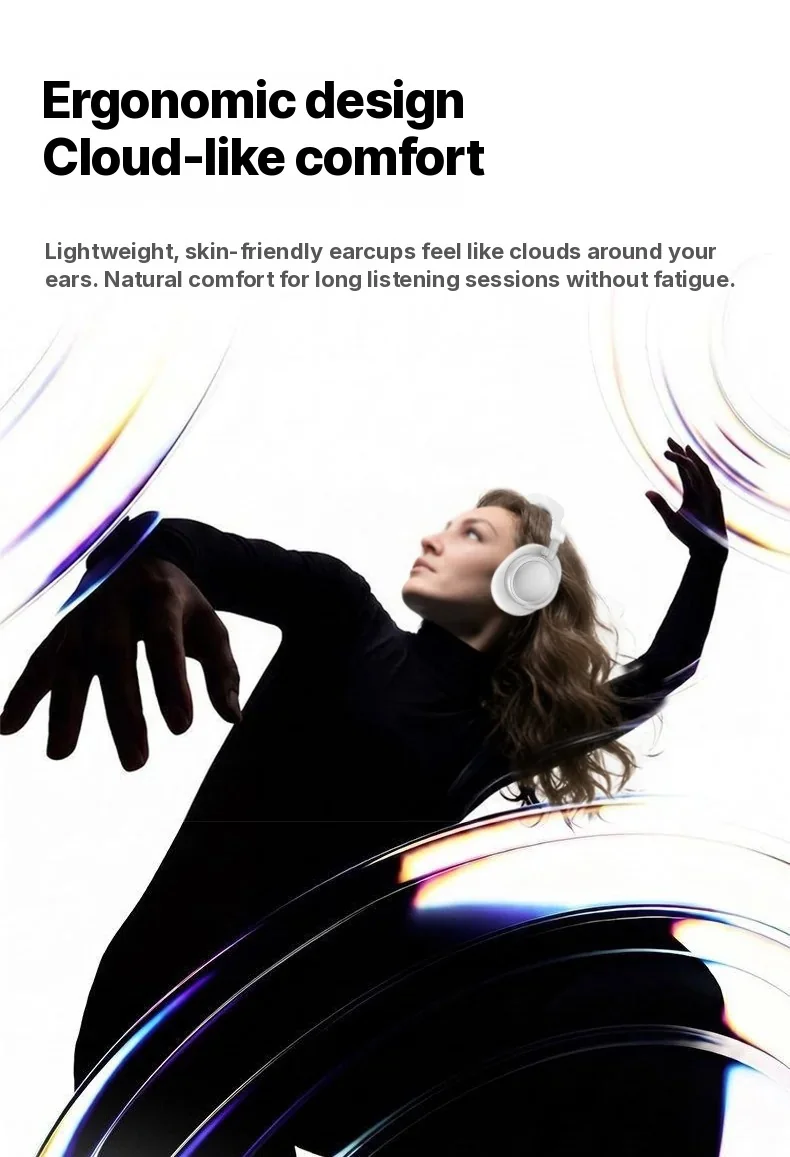 Wireless Over-Ear Headphones with ANC, Foldable Design, 30H Battery