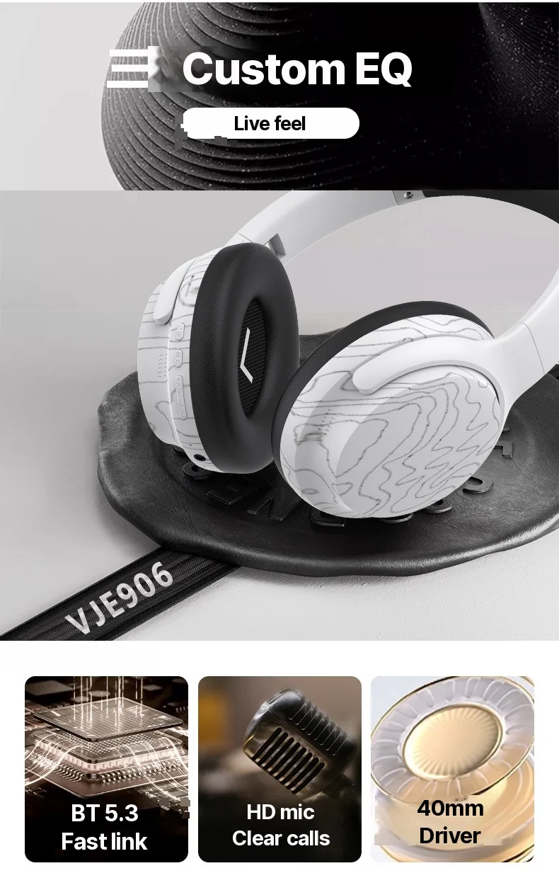 Cuffie Bluetooth Wireless Over-Ear con Multi-EQ e Lunga Autonomia