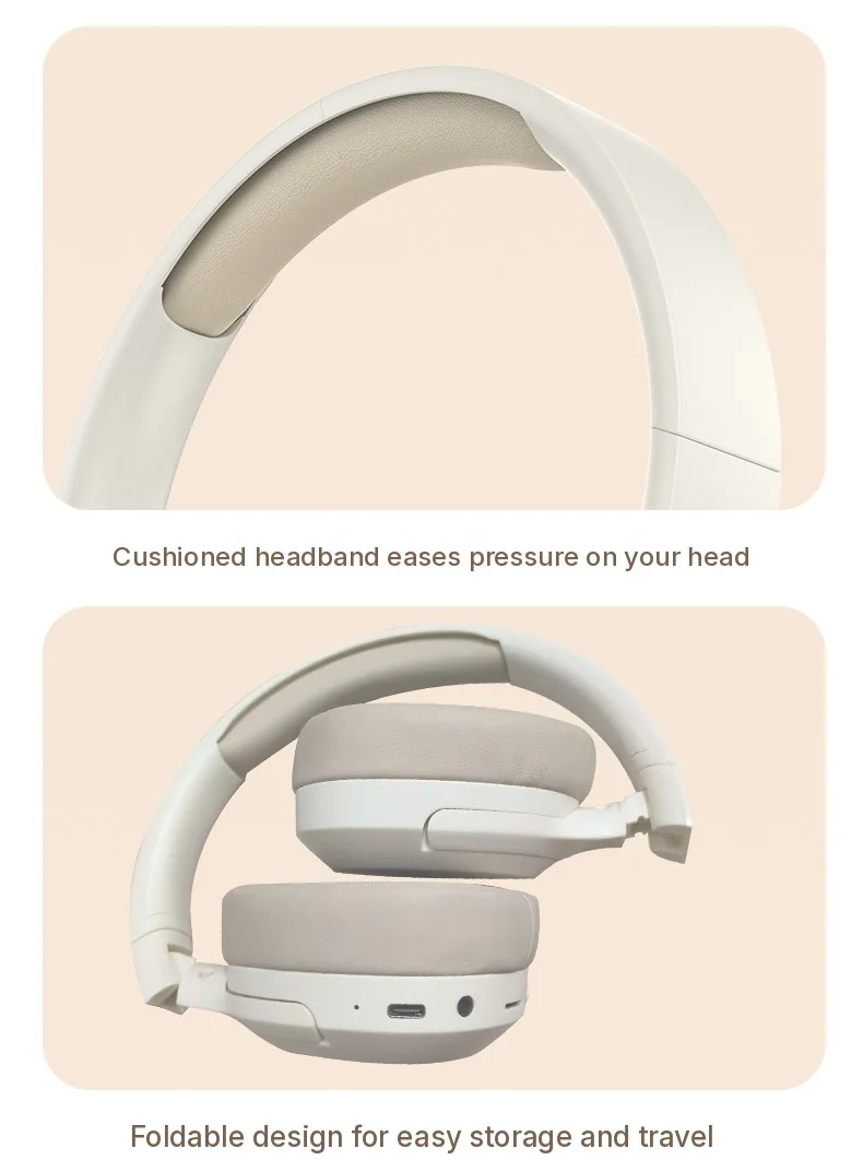 On-ear Bluetooth-hörlurar med bas, AUX och TF-kortstöd