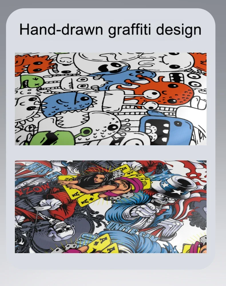 Graffiti Over-Ear Bluetooth Headphones with FM Radio and TF Card Slot