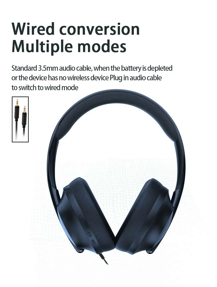 Over-ear trådløse Bluetooth-hovedtelefoner med FM-radio og AUX