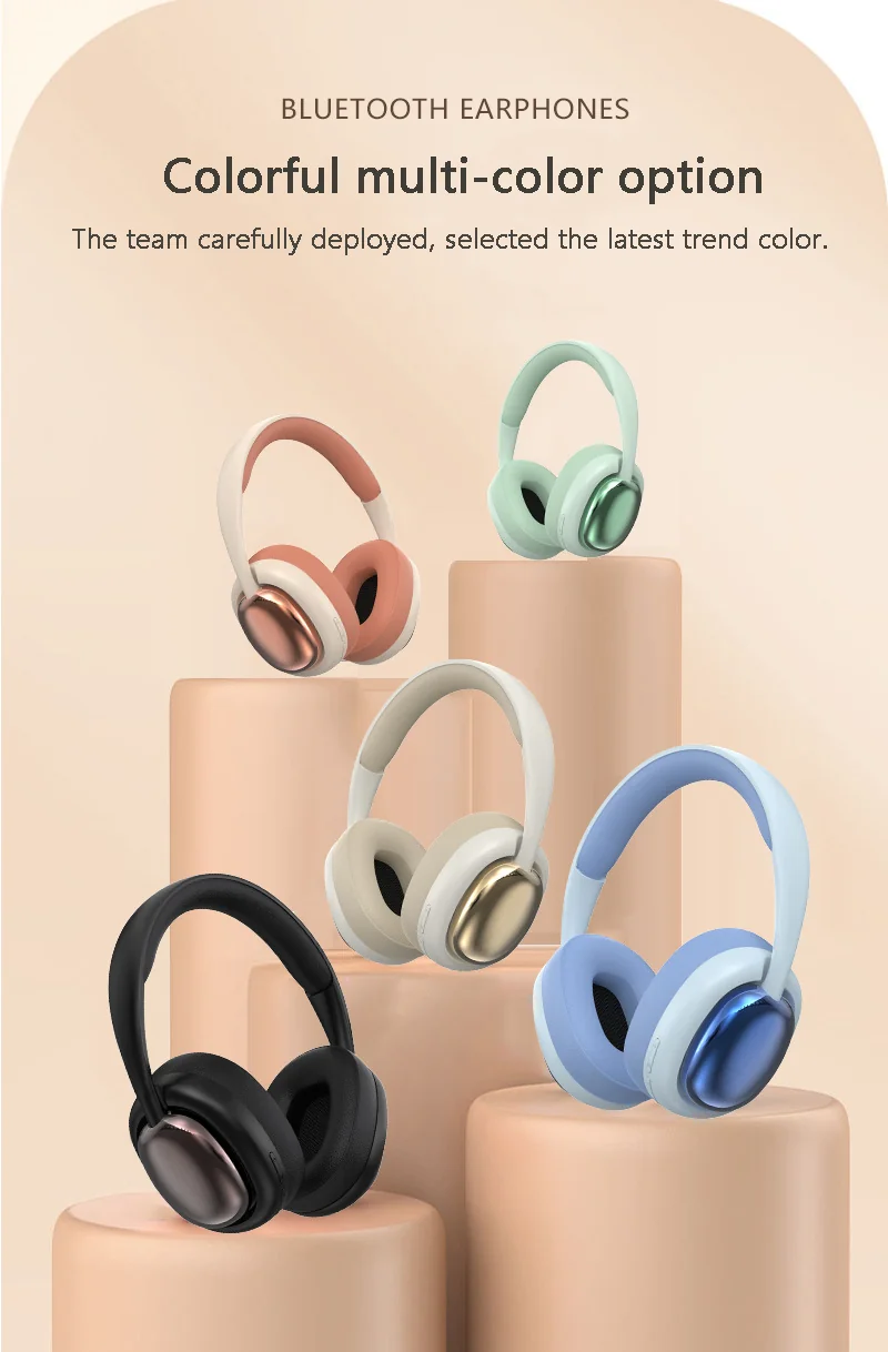 Wireless Over-Ear Headphones with Bluetooth 5.3 and Long Battery Life