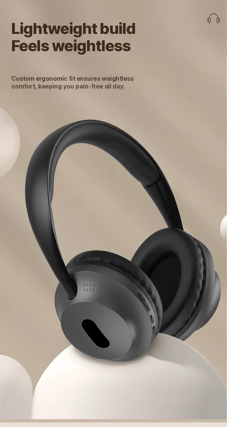 Wireless Bluetooth Over-Ear Headphones with Mic and 3.5mm Audio Cable