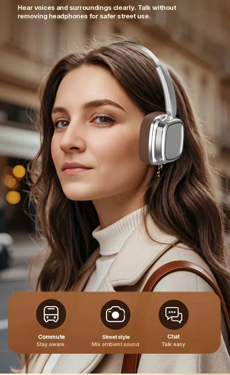 Retro over-ear trådløse hovedtelefoner Bluetooth 5.4 Stereo Bas