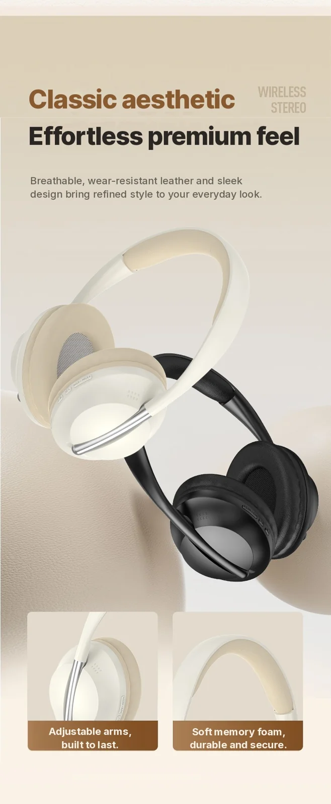 Over-ear draadloze hoofdtelefoon met TF-kaartsleuf en AUX-ingang