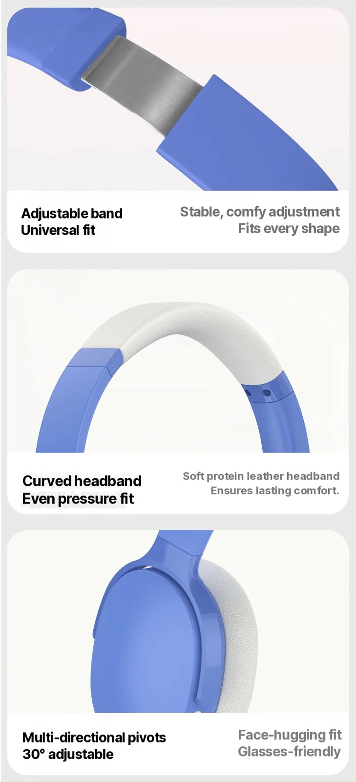 Fon Kepala Bluetooth Over-Ear dengan FM, Kad TF, Mod EQ & Mikrofon
