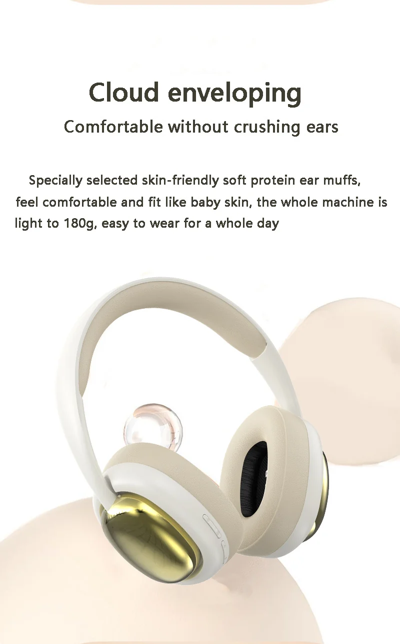 Wireless Over-Ear Headphones with Bluetooth 5.3 and Long Battery Life