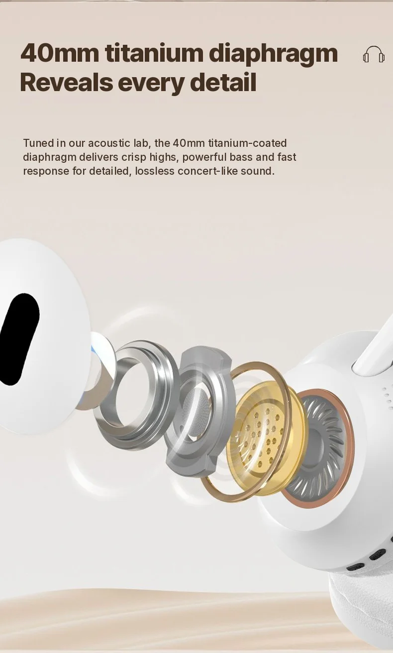 Wireless Bluetooth Over-Ear Headphones with Mic and 3.5mm Audio Cable