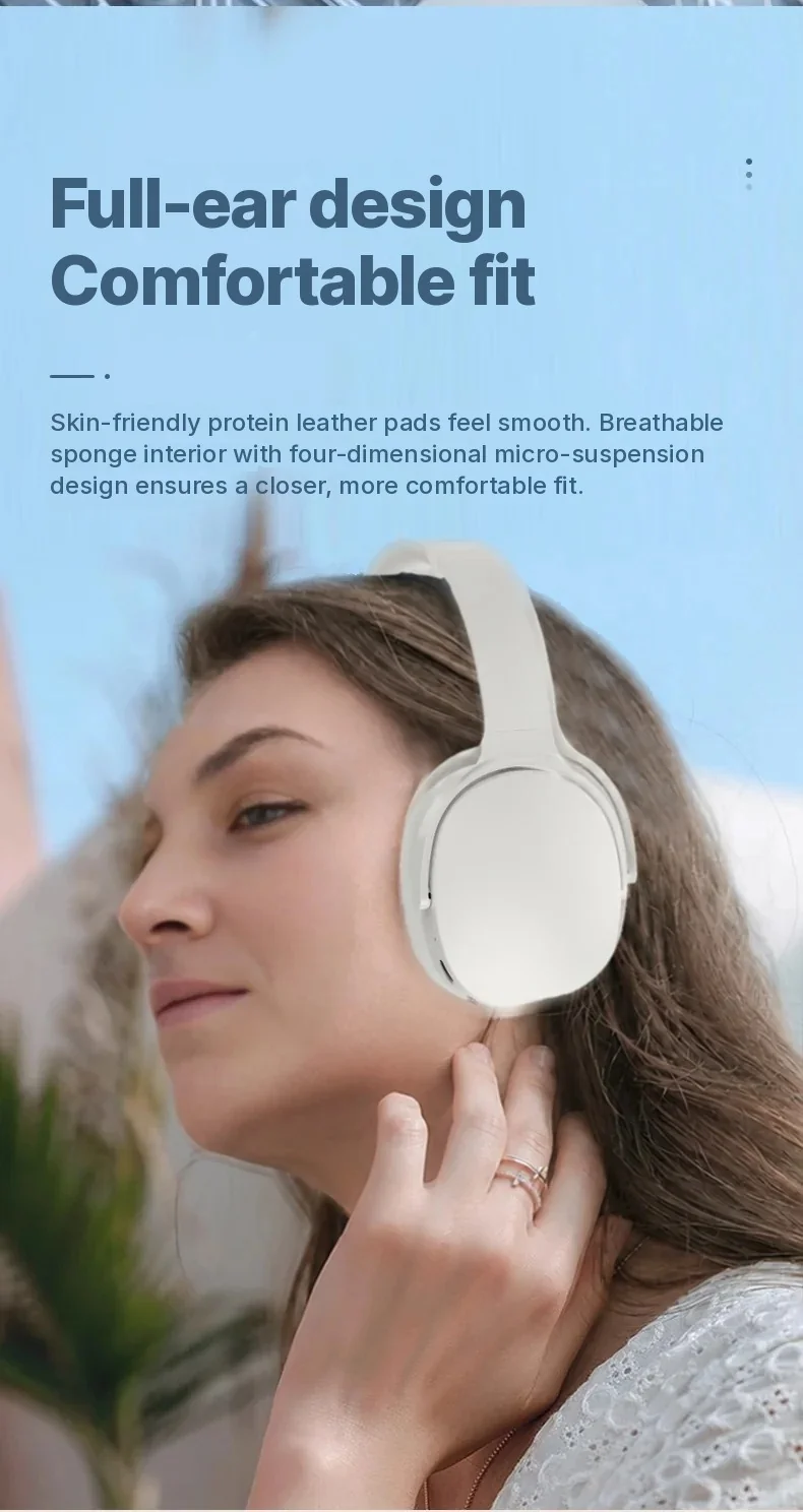Fon Telinga Bluetooth Over-Ear Tanpa Wayar dengan Hayat Bateri Panjang