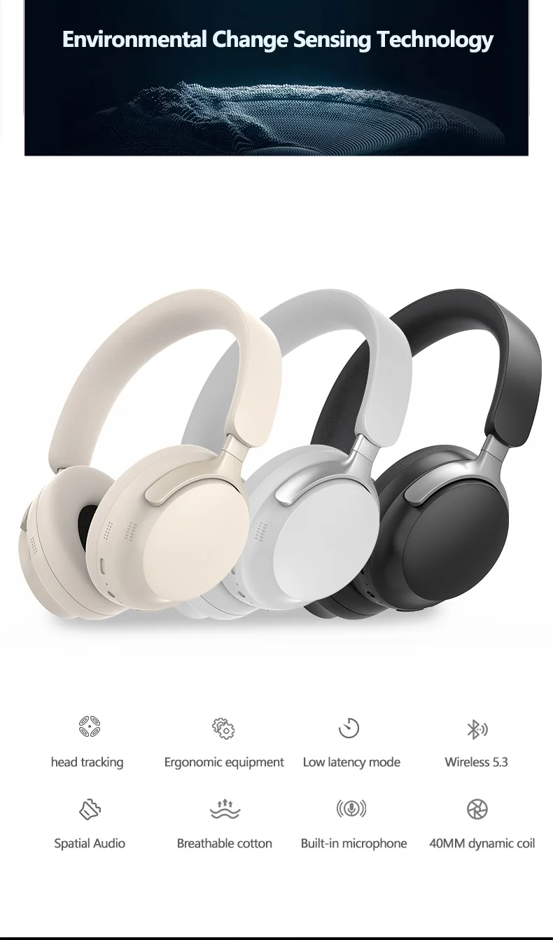 Wireless Over-Ear Bluetooth Headphones with 3D Stereo Sound and Long Battery