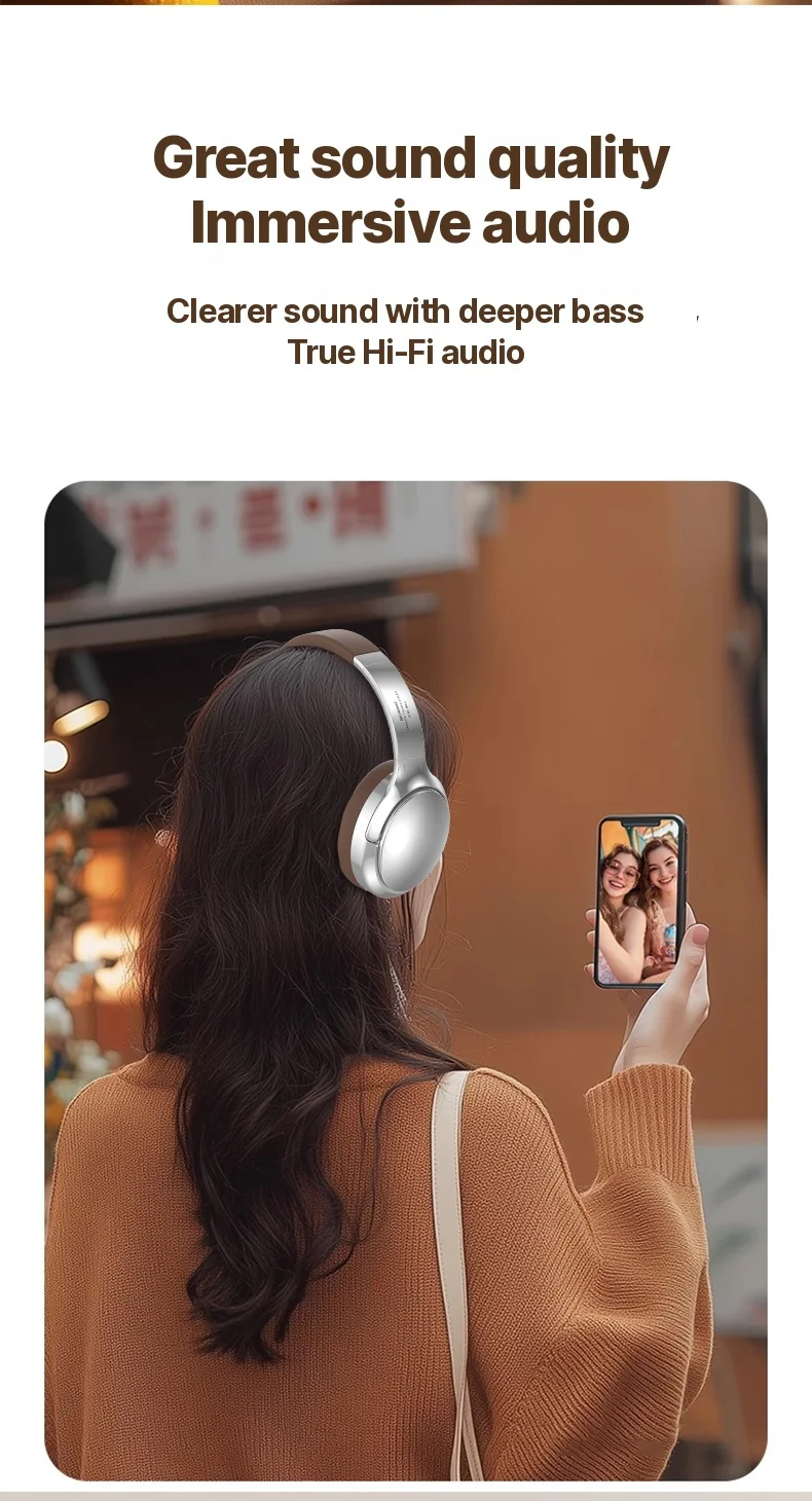 Retro Over-Ear Bluetooth Headphones with FM Radio and Wired Mode