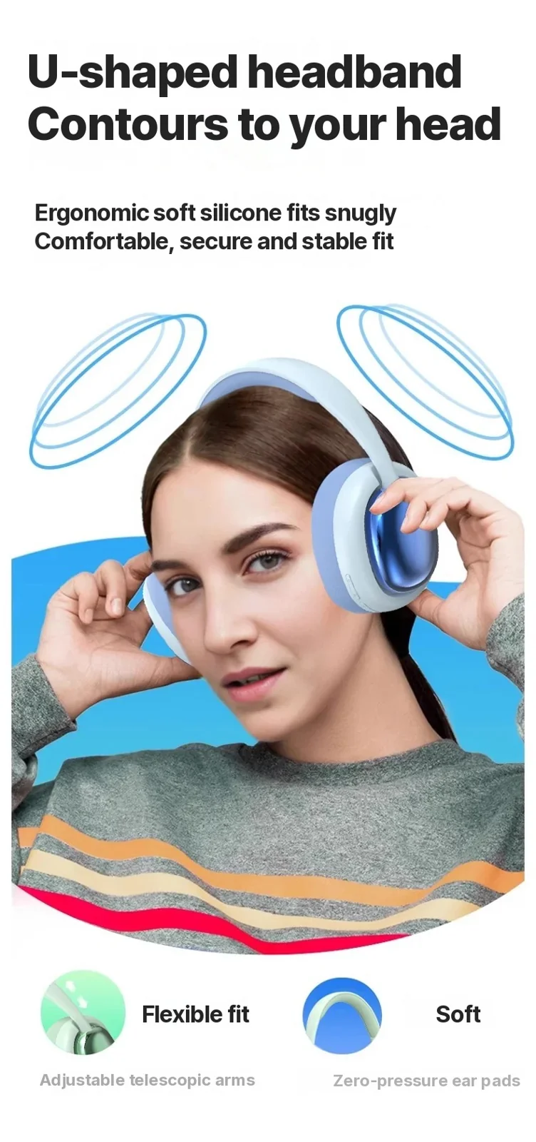 Over-ear trådløse Bluetooth-hovedtelefoner med mikrofon og 40 mm drivere
