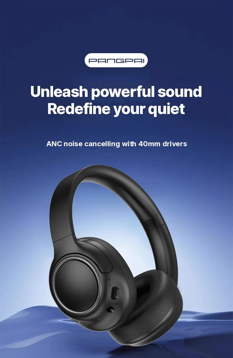 Wireless Over-Ear Headphones with Noise Cancelling and Long Battery Life