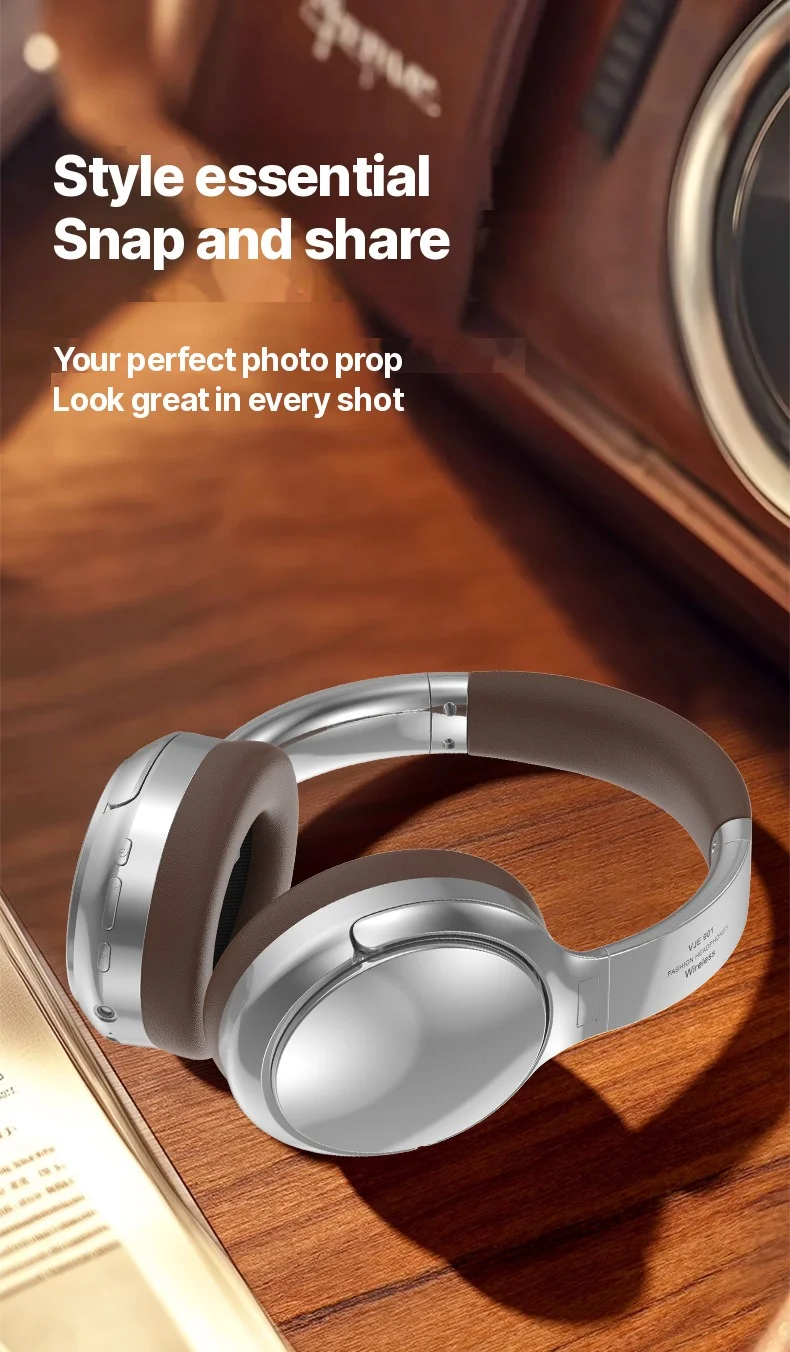 Retro Over-Ear Bluetooth Headphones with FM Radio and Wired Mode