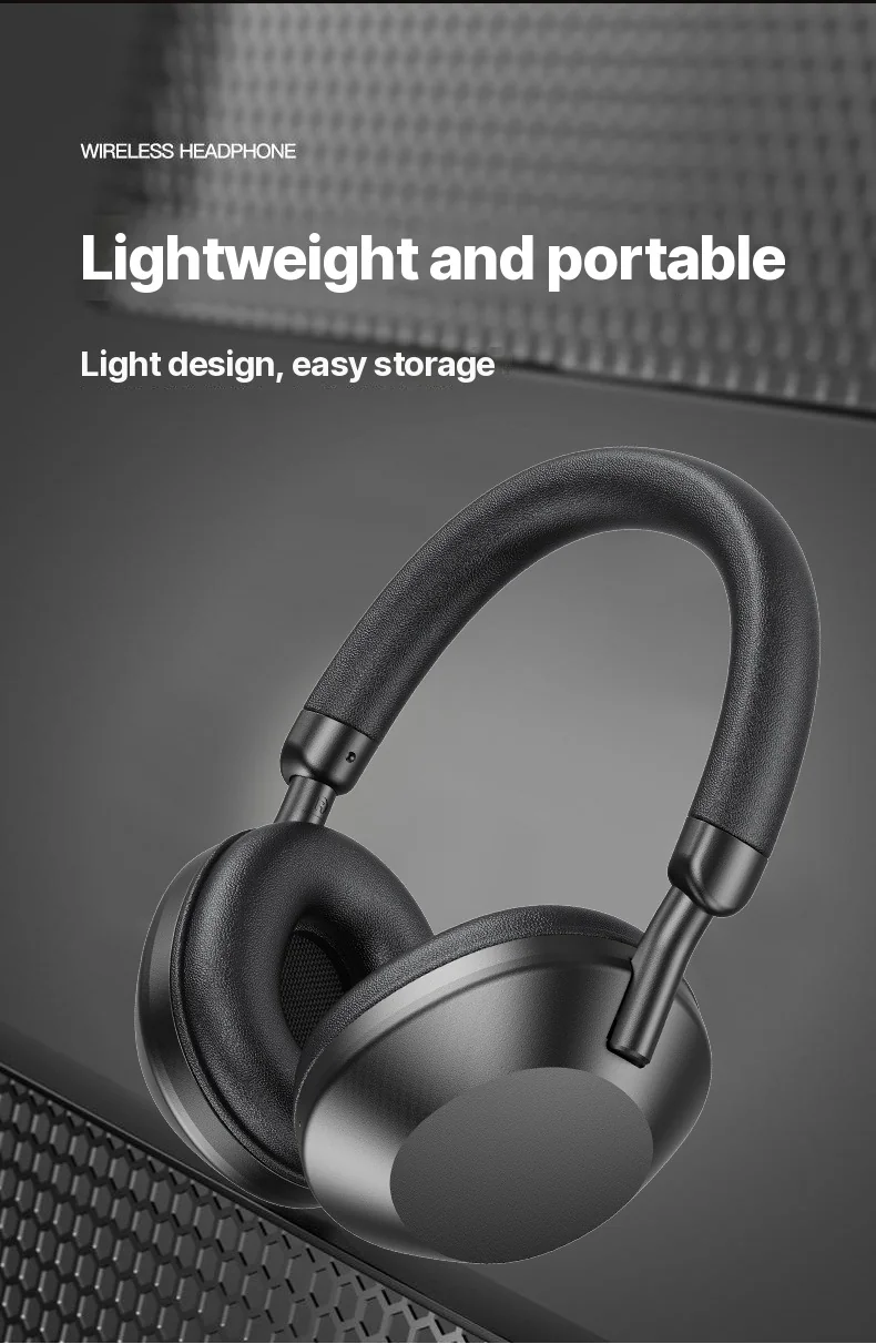 Fon Kepala Over-Ear Tanpa Wayar dengan Radio FM & Bluetooth 5.4