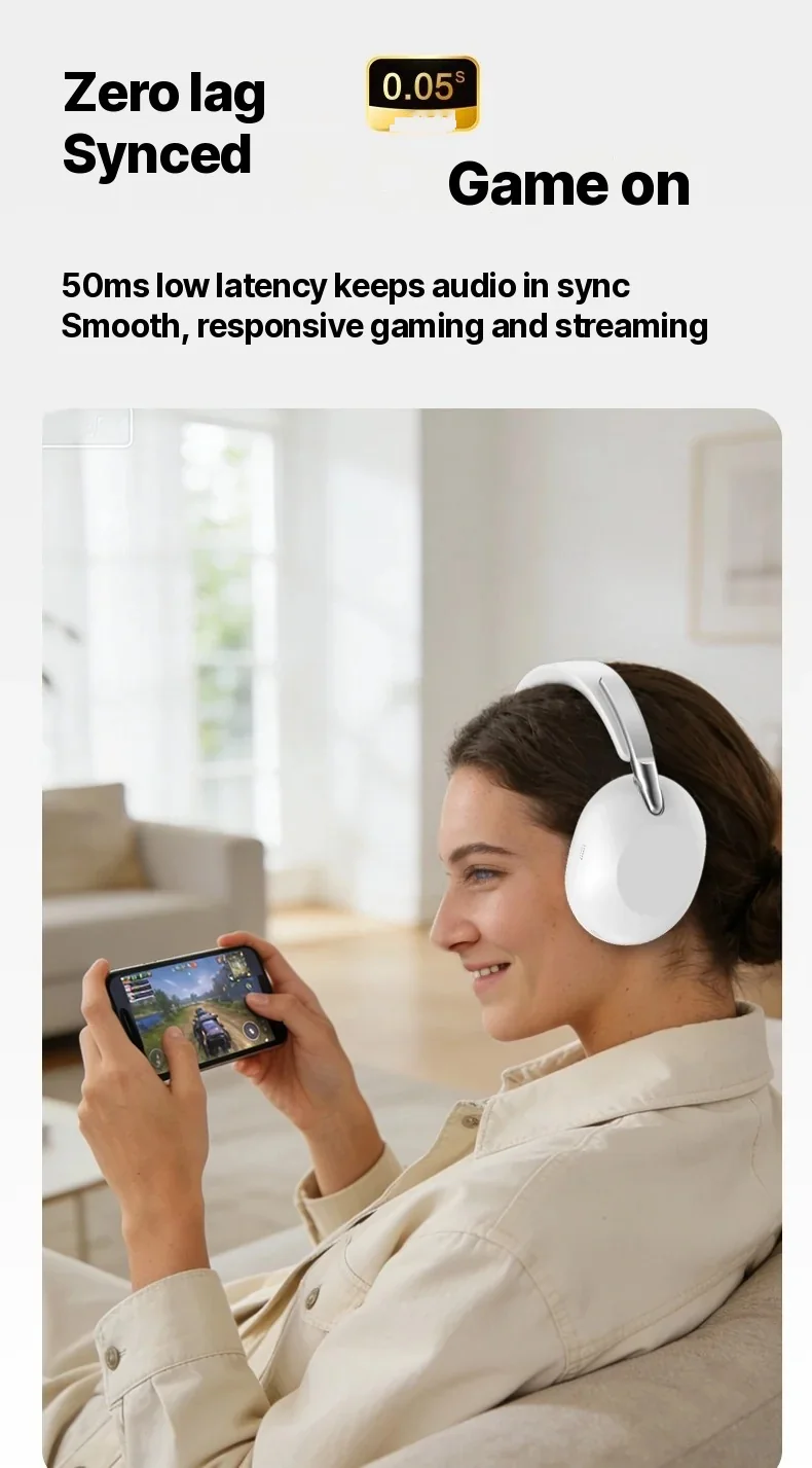 Over-Ear Wireless Bluetooth Headphones with Active Noise Cancelling