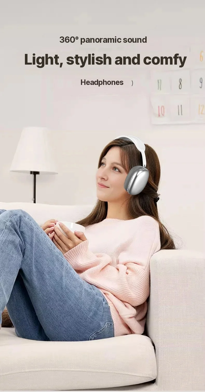 Wireless Over-Ear Headphones with FM Radio and TF Card Slot