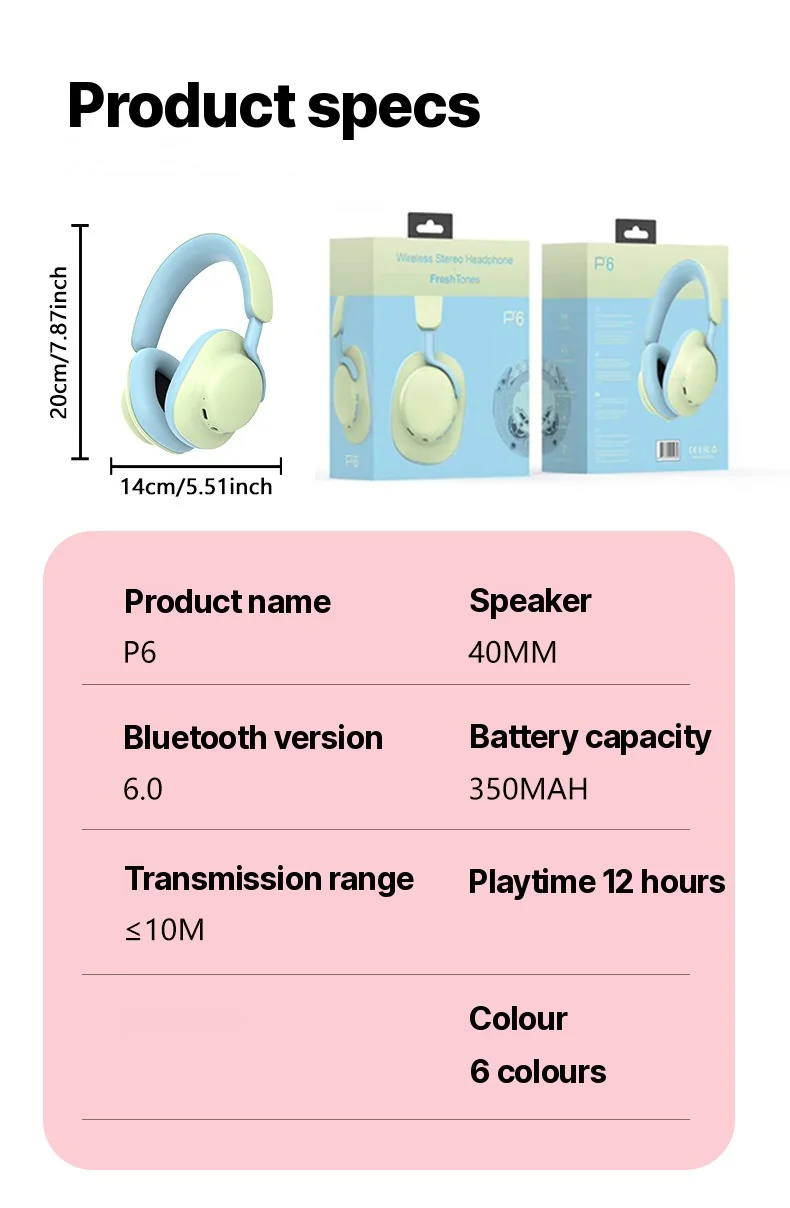 Over-Ear Wireless Bluetooth Headphones with FM Radio and AUX