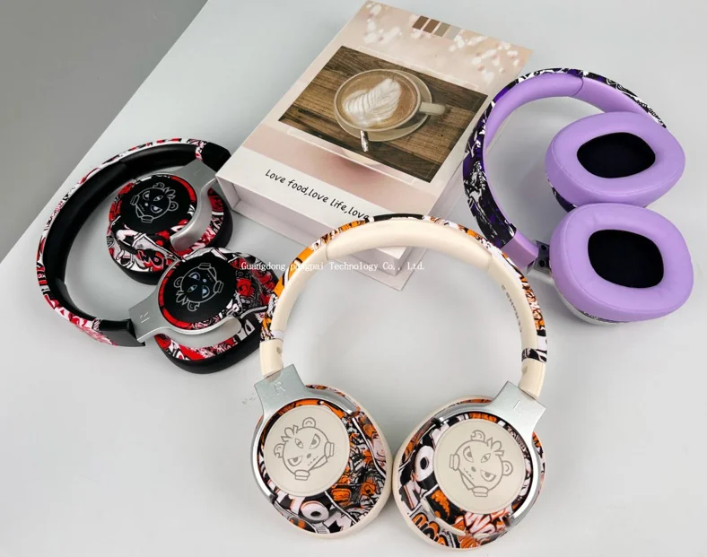 Graffiti Over-Ear Wireless Headphones with FM Radio and Long Battery Life