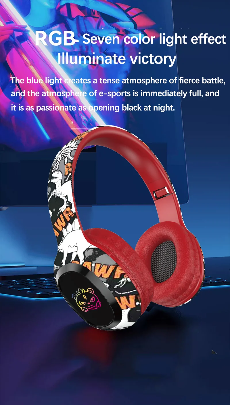 Wireless Over-Ear Headphones with TF Card Slot and Bluetooth