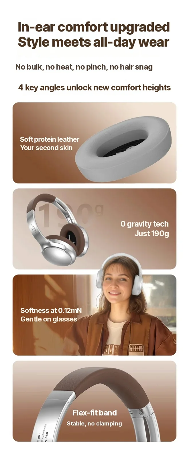 Retro Over-Ear Bluetooth Headphones with FM Radio and Wired Mode