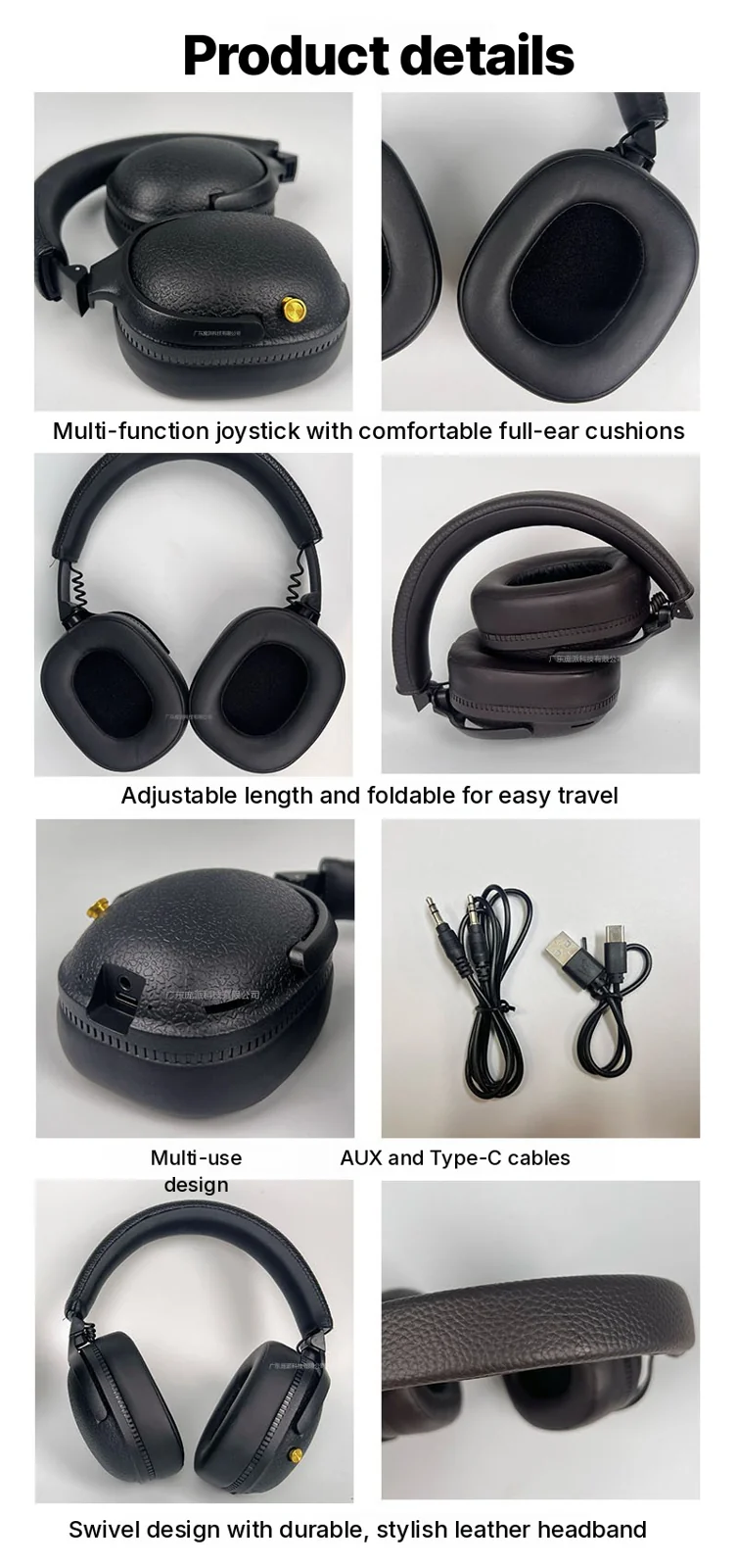 Retro Over-Ear Bluetooth Headphones Wireless Stereo Headset with Mic