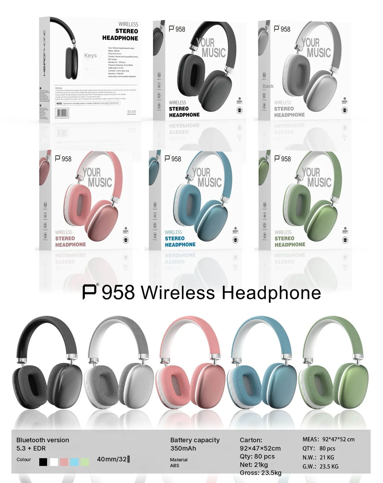 Trådløse over-ear Bluetooth-hovedtelefoner med Type-C-opladning
