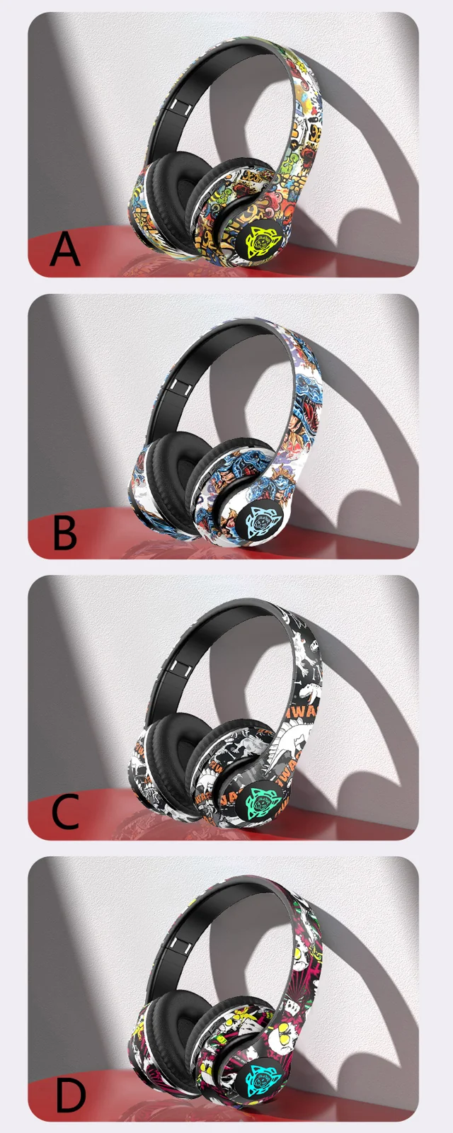 Wireless Bluetooth Over-Ear Headphones with Mic, 40mm Driver, 350mAh Battery