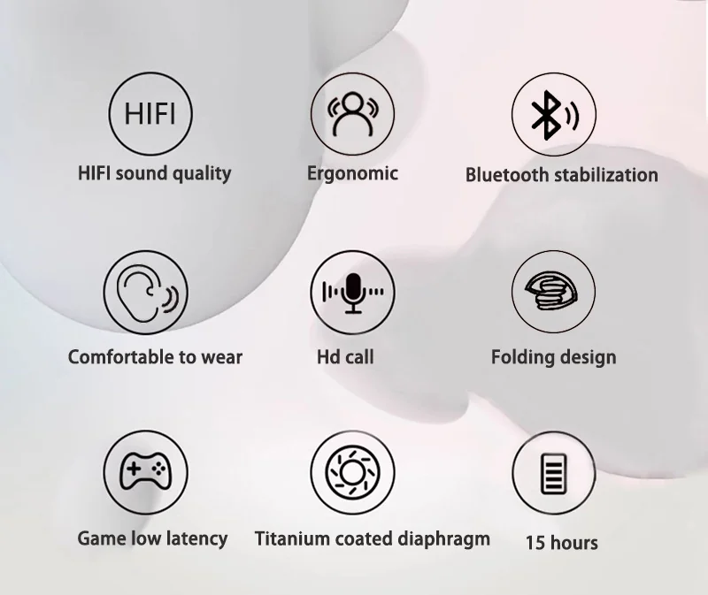 Wireless Over-Ear Bluetooth Headphones with LED Lights and FM Radio