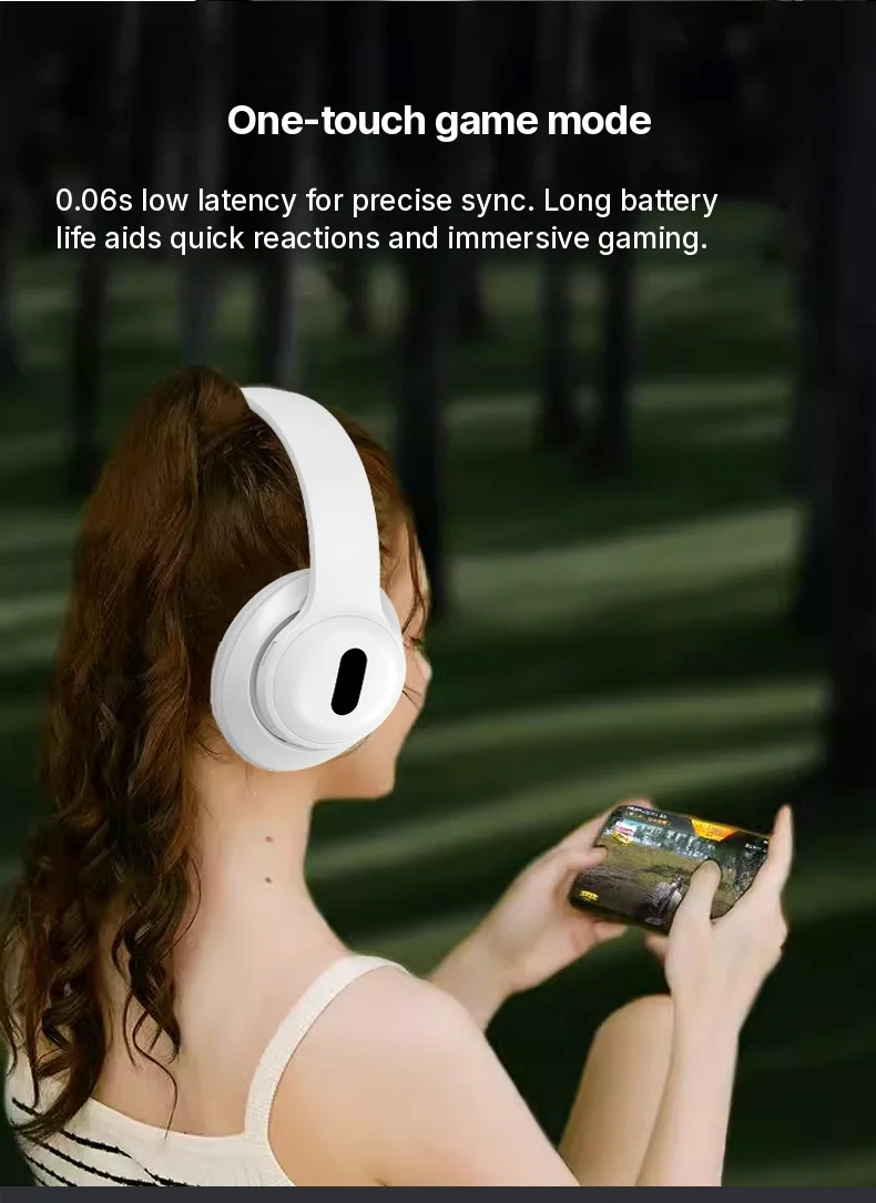 Over-Ear Wireless Bluetooth Headphones with FM Radio and TF Card Slot