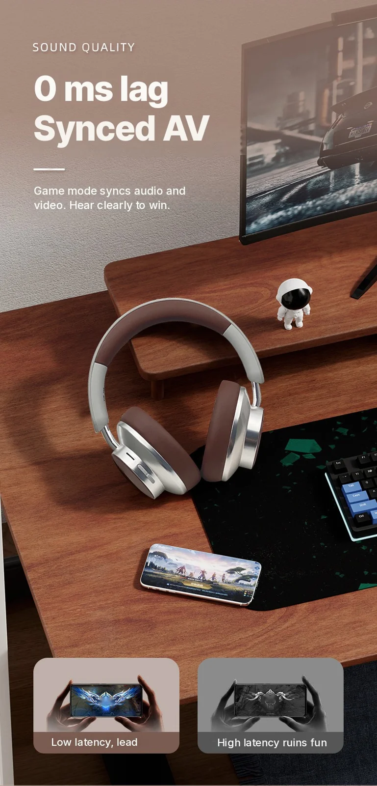 Cuffie Wireless Bluetooth Over-Ear Retrò con Radio FM e Slot per Scheda TF