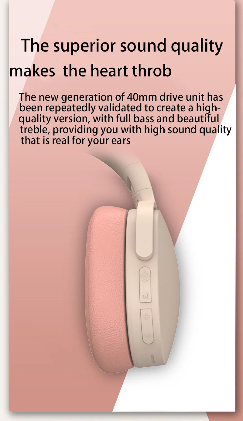 Wireless Bluetooth 5.4 Over-Ear Headphones with FM Radio and Bass