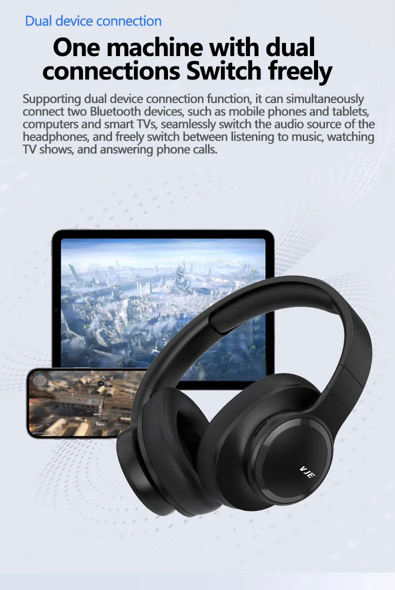 Over-Ear Wireless Bluetooth Headphones with Mic and Deep Bass
