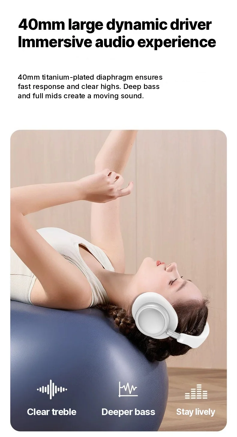 Bezdrôtové Bluetooth slúchadlá s hlbokými basmi a nabíjaním Type-C