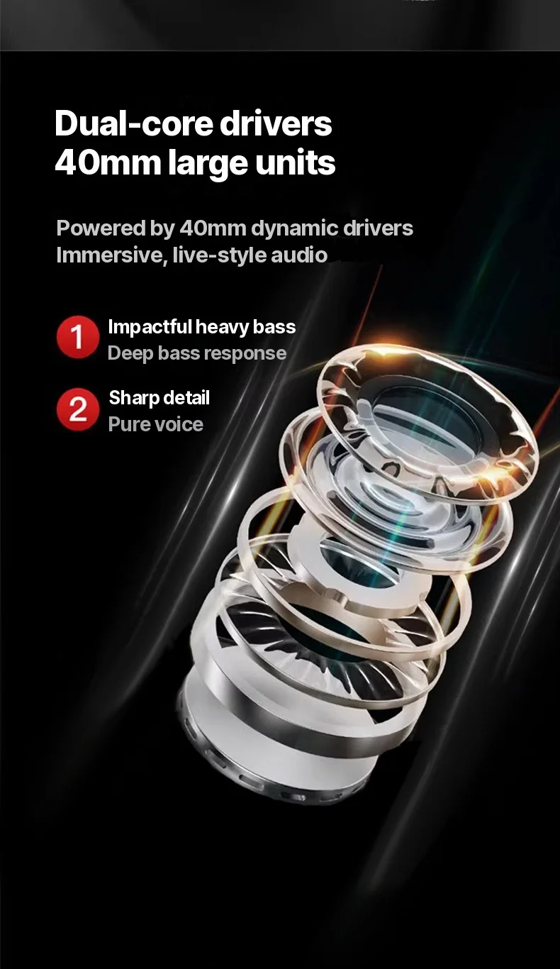 Over-Ear Bluetooth Headphones with TF Card Slot and AUX Input
