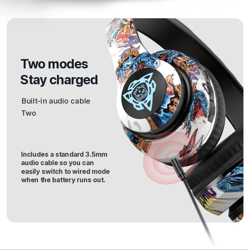 Fone de Ouvido Bluetooth Dobrável Over-Ear com Design Grafite