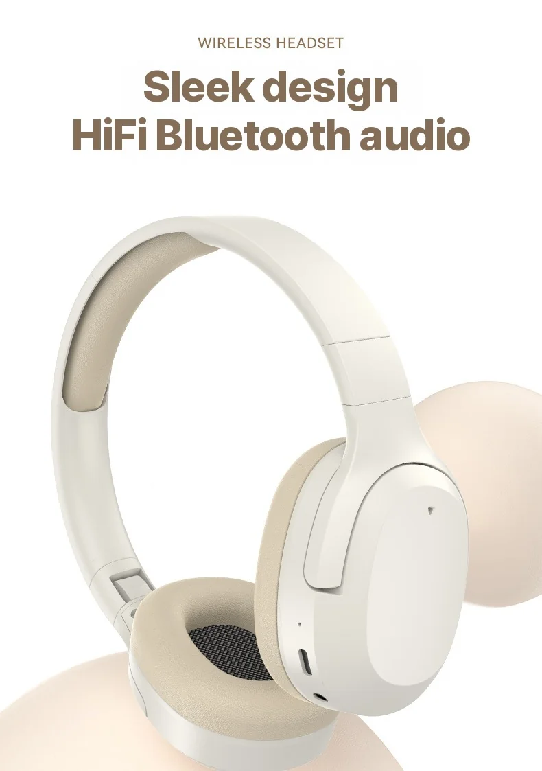 On-ear Bluetooth-hörlurar med bas, AUX och TF-kortstöd