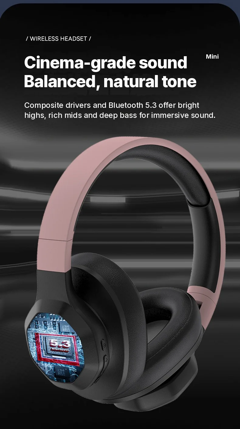 Over-Ear Bluetooth Headphones with FM Radio and TF Card Slot