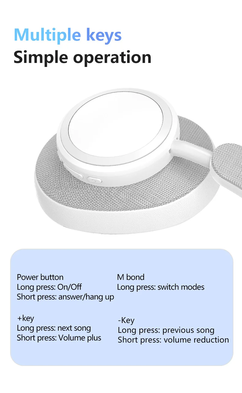 Wireless Over-Ear Headphones with Deep Bass and Long Battery Life