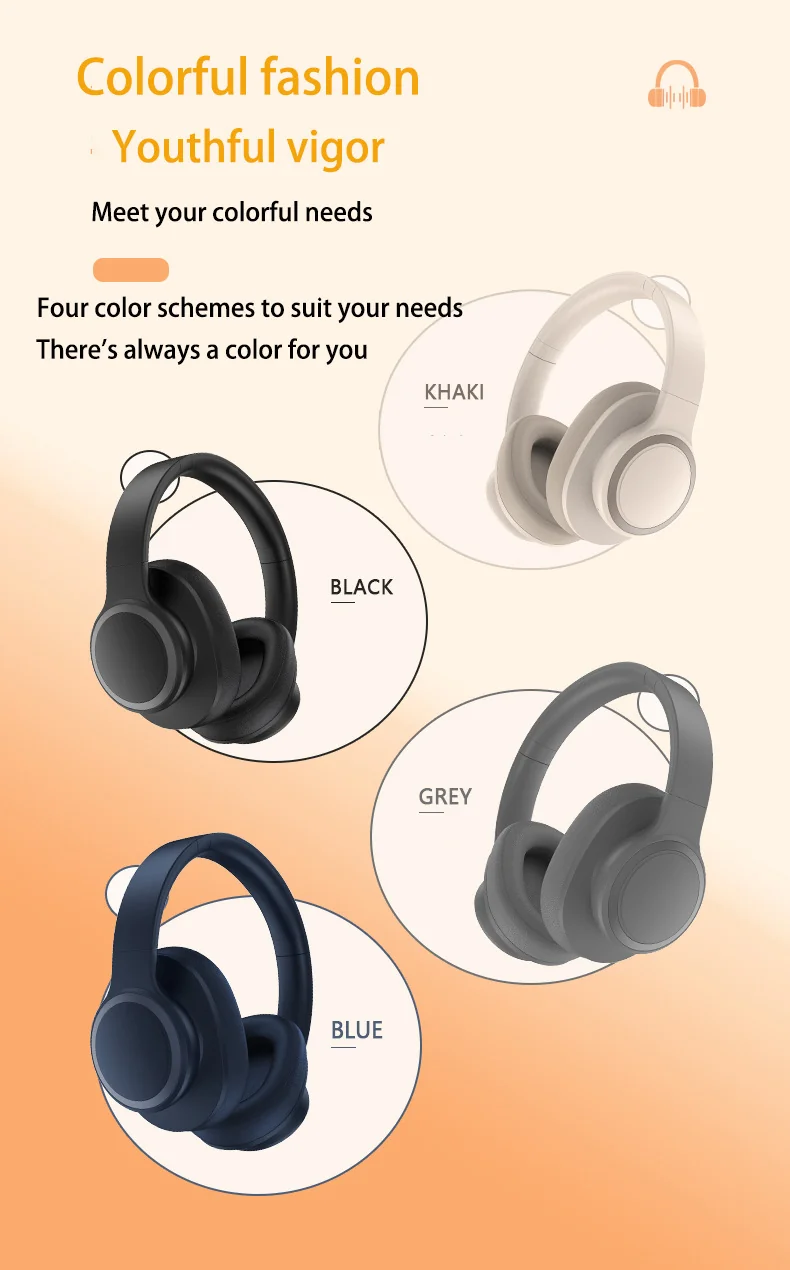 Over-Ear Bluetooth Headphones with Active Noise Cancelling and Mic