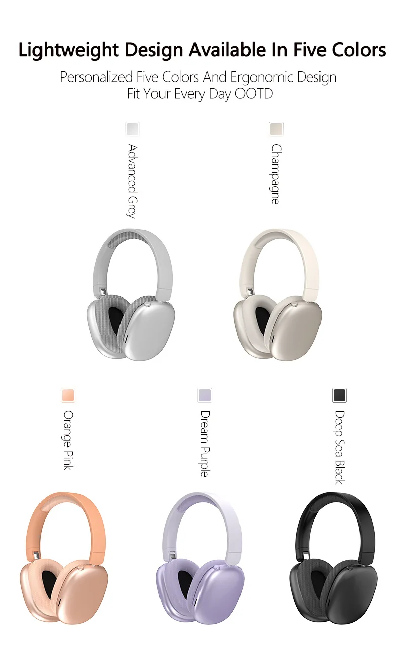 Active Noise Cancelling Wireless Bluetooth Headphones with Mic