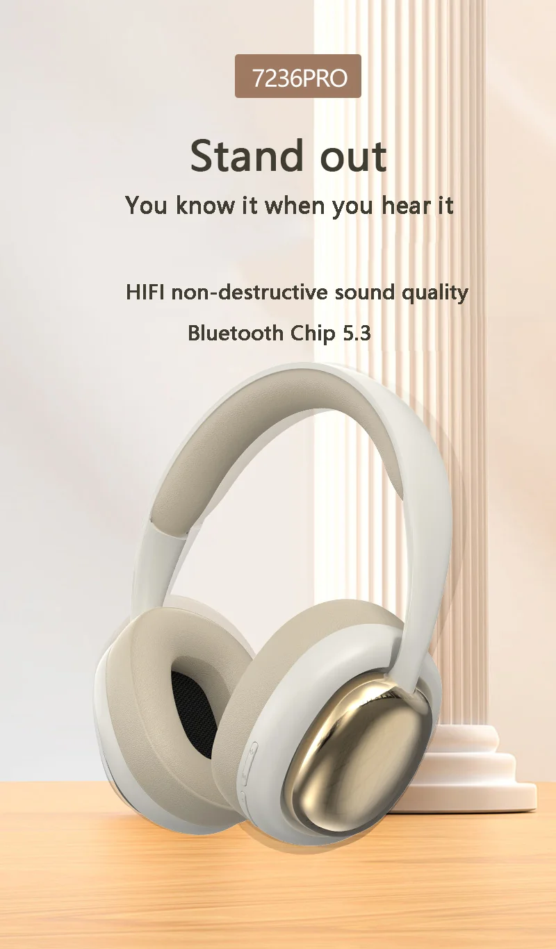 Wireless Over-Ear Headphones with Bluetooth 5.3 and Long Battery Life
