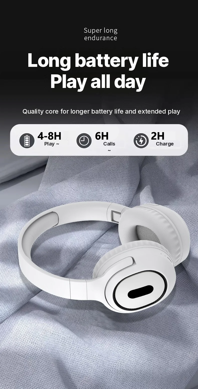 Trådlösa öronbågar med Bluetooth, FM-radio och lång batteritid