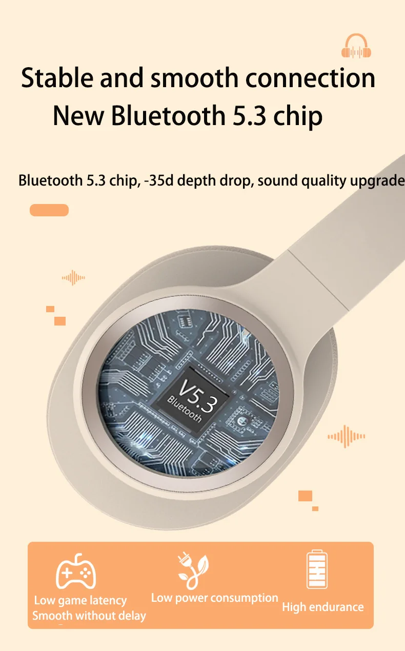 Over-Ear Bluetooth Headphones with Active Noise Cancelling and Mic