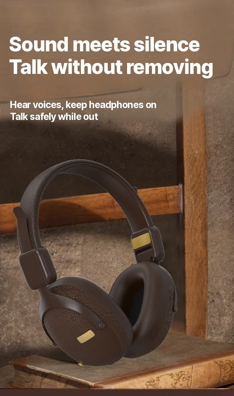 Fon Telinga Over-Ear Tanpa Wayar Retro Dengan Bluetooth 5.4 dan Hayat Bateri Panjang