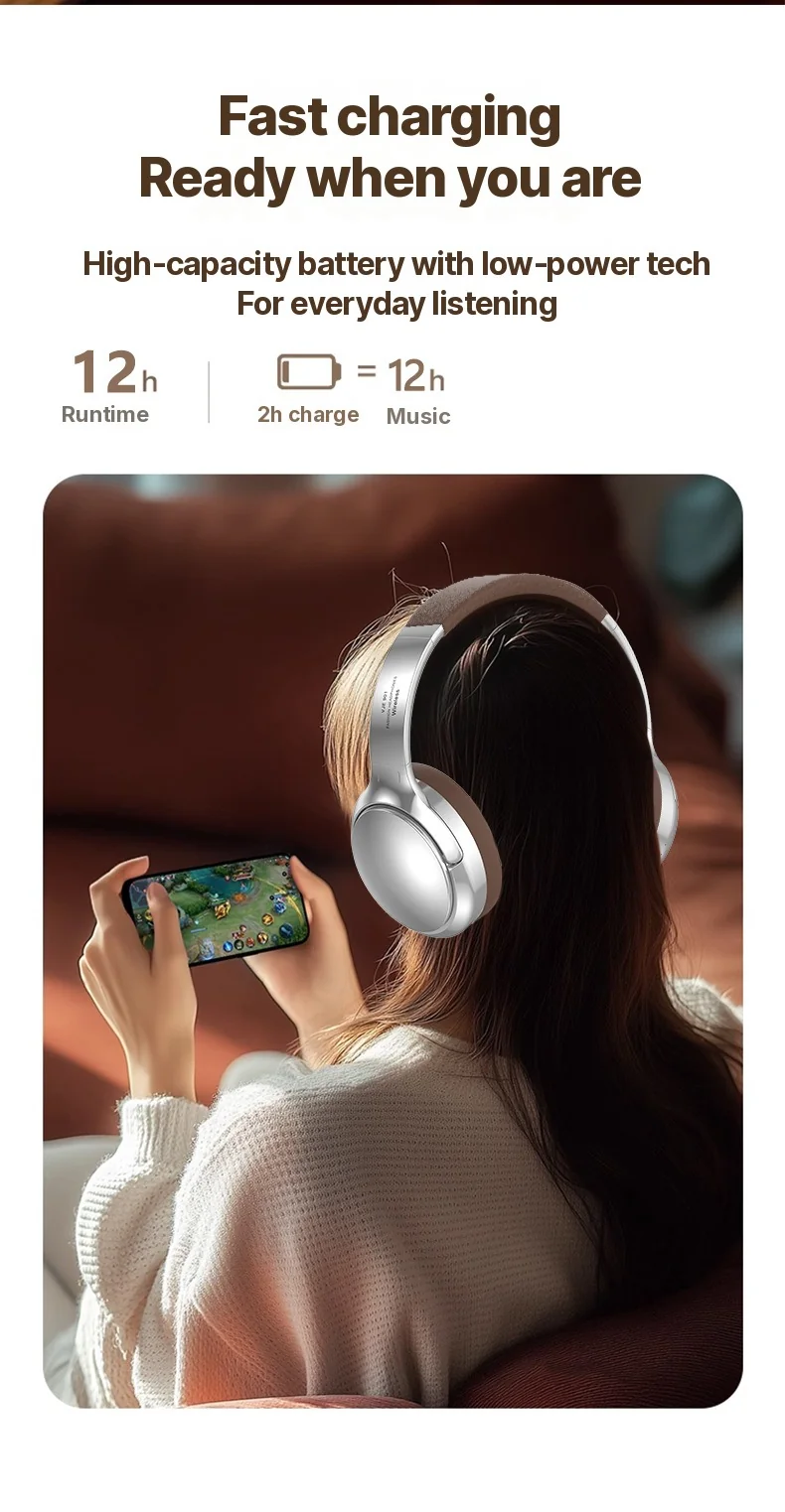 Retro Over-Ear Bluetooth Headphones with FM Radio and Wired Mode