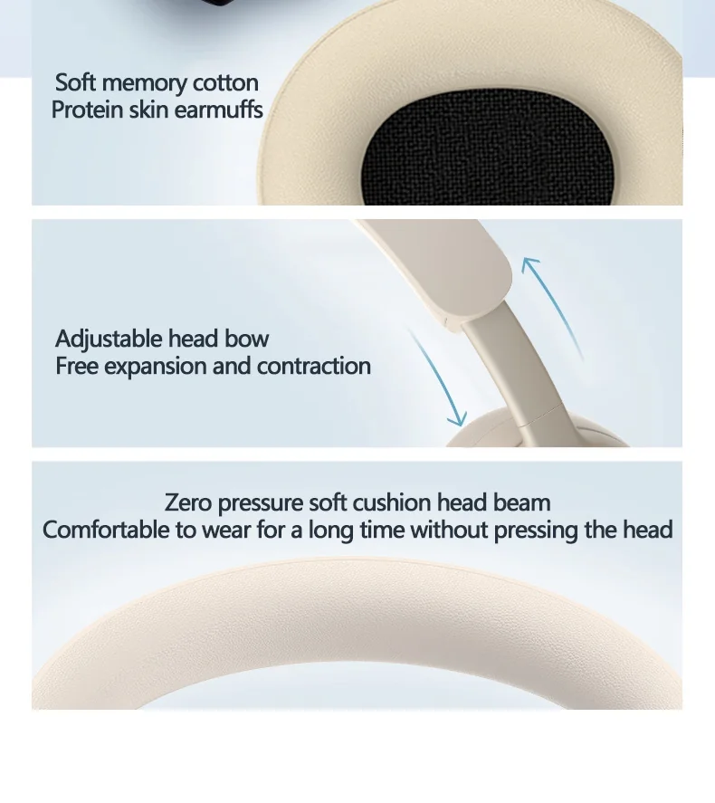 Wireless Over-Ear Bluetooth Headphones with 3D Stereo Sound and Long Battery