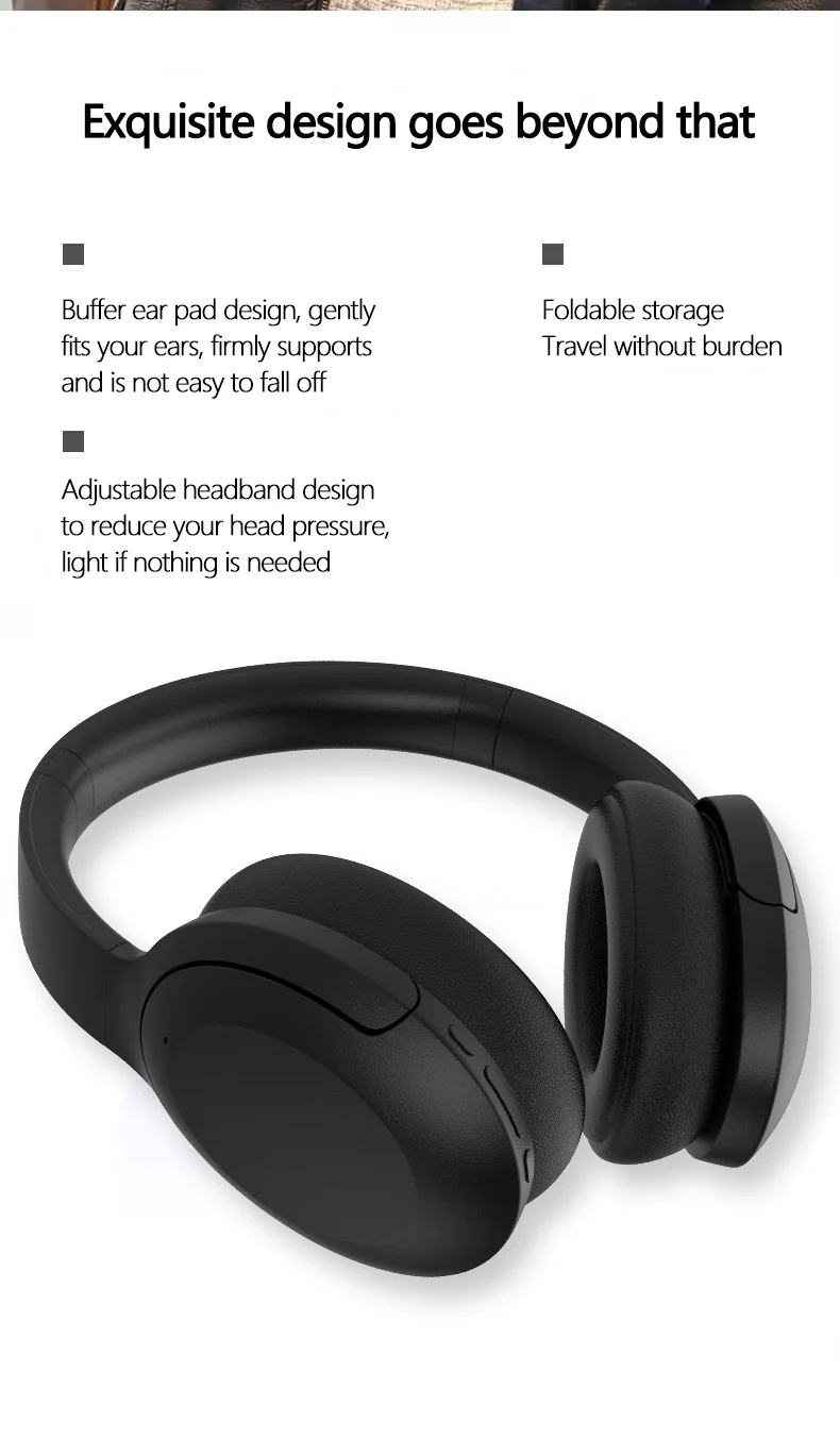 Fones de Ouvido Bluetooth com Cancelamento Ativo de Ruído Over-Ear Sem Fio 5.4