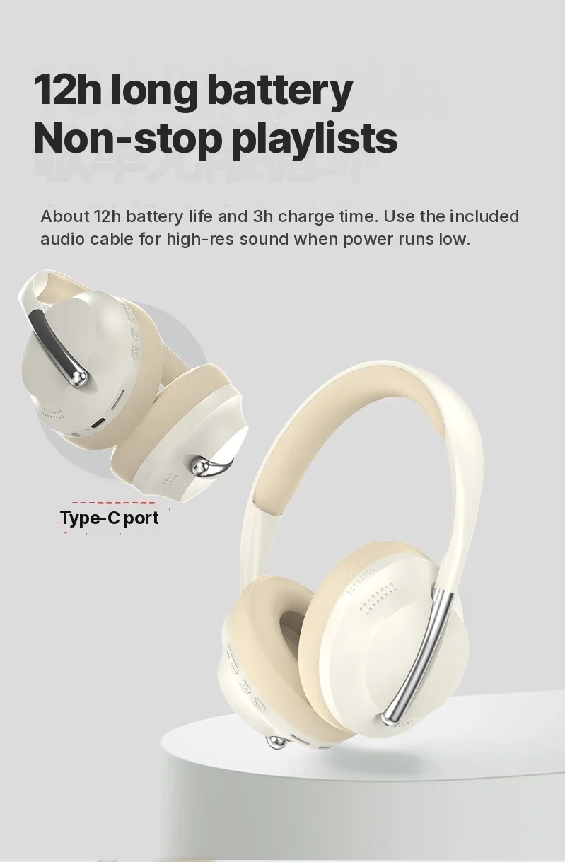 Over-Ear Wireless Headphones with FM Radio and TF Card Slot