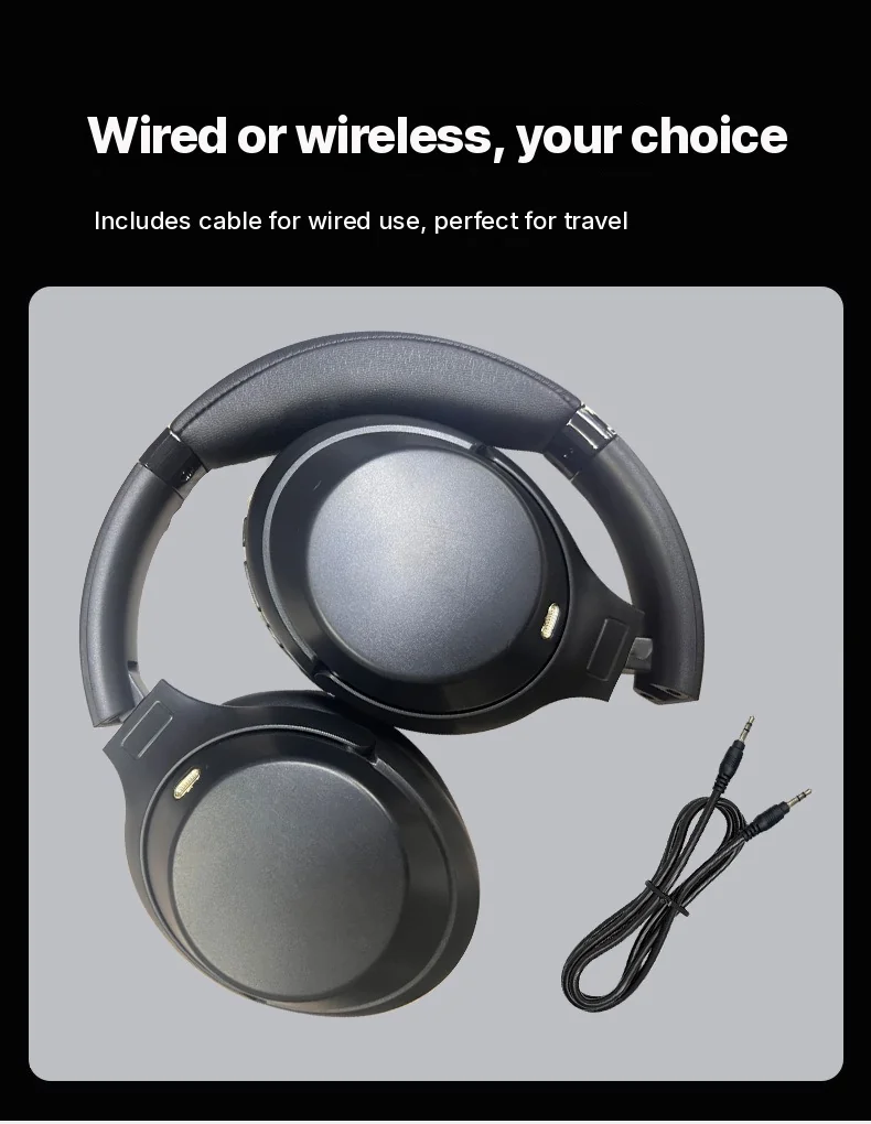 Wireless Over-Ear Headphones with Active Noise Cancelling and Type-C